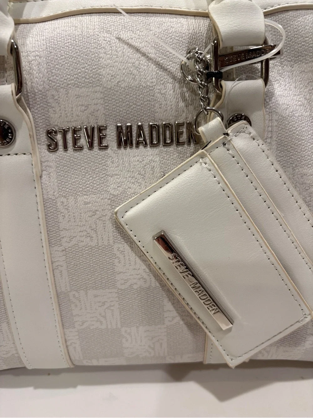 NWOT Steve Madden White Bkali Satchel Crossbody Bag.